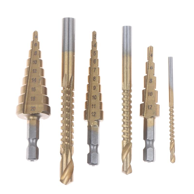 6er Titanbohrer-Set 3-12mm für Metall Holz/Hartstahl Spiralbohrer Korrosionsbeständig Präzisionslochvergrößerer