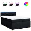 Exclusive House - Bed Slat Base with Mattress Black 160x200 Cm Fabric