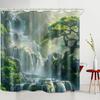 Bathroom Uses Waterfall 3D Shower Curtain, Luxury Bathtub Standard Shower Curtain, Waterproof and Bright Fabric Shower Curtain W