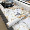 Enhanced Marble-Style Self-Adhesive Kitchen Sticker: Oil-Proof, Waterproof, High-Temperature Resistant Counter and Wall Covering.