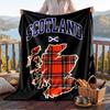 Warm Flannel Blanket Scotland National Team Pattern, Lightweight Comfortable Throw Blanket for Bed Sofa Use