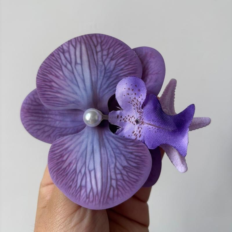 Romantic Phalaenopsis Starfish Hair Clips Female Korean Summer Beach Resort Duckbill Clip Hair Accessories