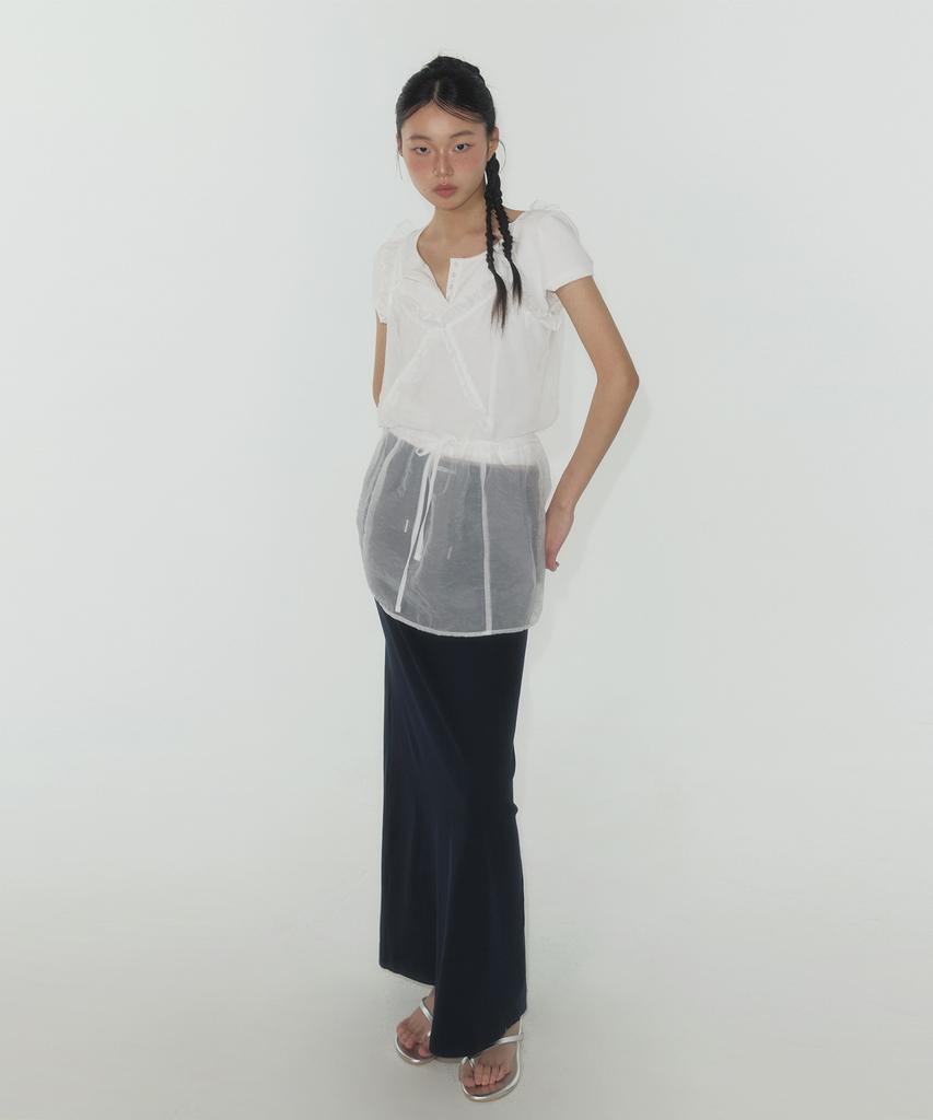 Teuwi Koren Folding Elastic Long Skirt