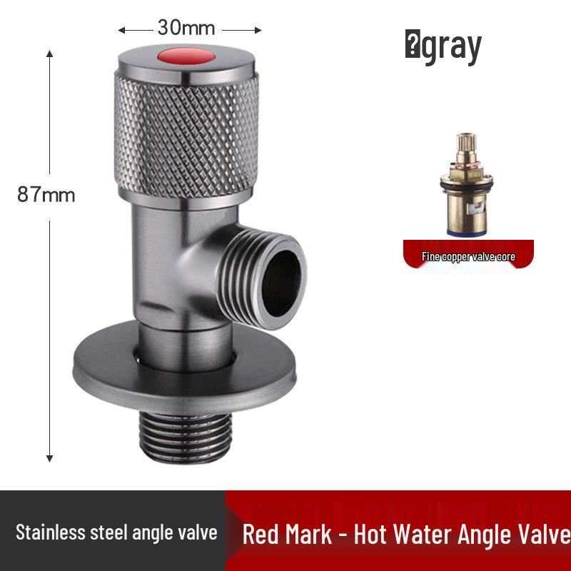 Gun Grey Stainless Steel Three-Way Toilet Water Heater Valve