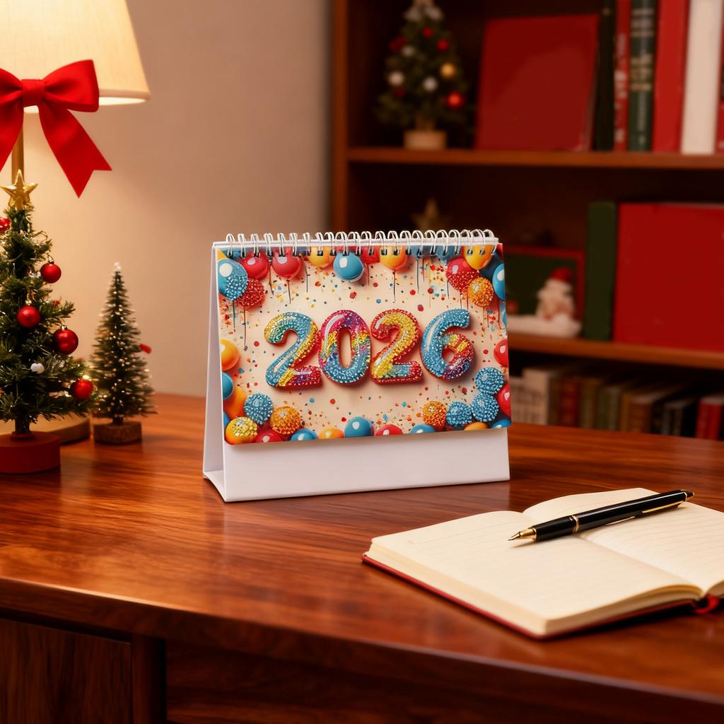 2026 New Cross-Border Calendar, 13 Sheets, Painting DIY Handmade Diamond Dotting, And Easy-to-Make Desk Calendar