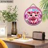 2D Flat 1pc Valentine's Day Pink Pig Wooden Hanging Ornament, Wall-Mounted Decor for Bar, Kitchen, Coffee, Home, Living Room, Office, Party
