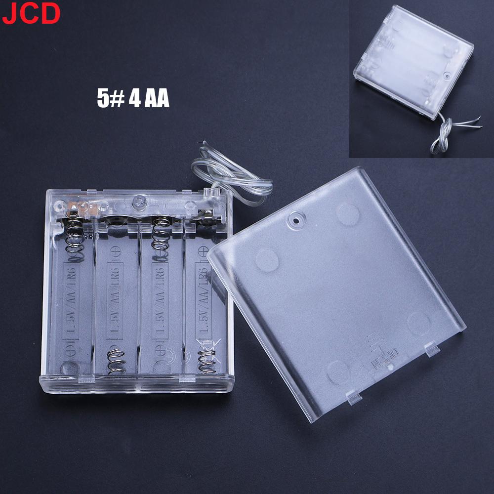 JCD 1piece Plastic Transparent 1/2/3/4AA And 2/3AAA Size Power Battery Storage Box Bracket With Lead Battery Socket No. 5 And 7