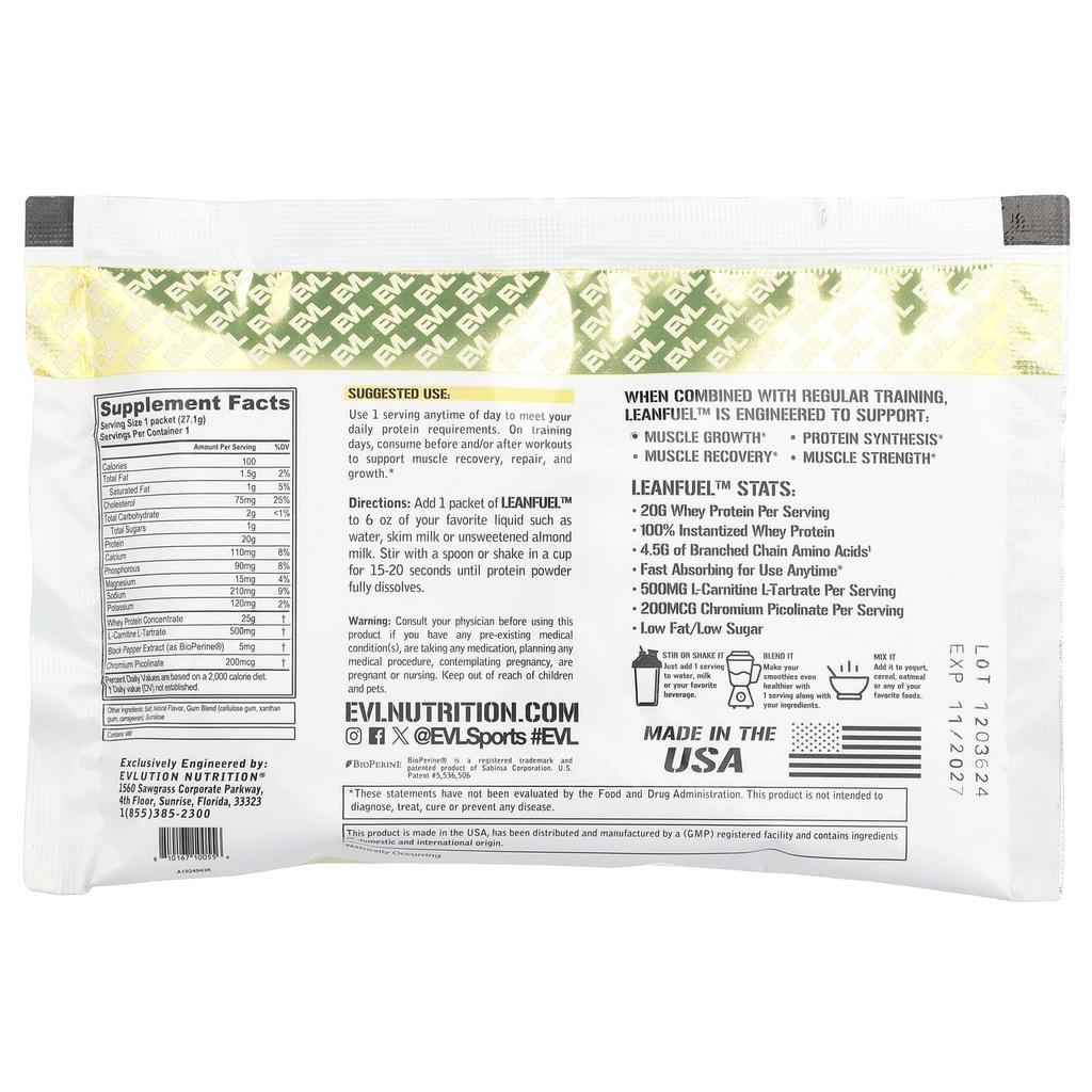 Leanfel™, Vanilleeis, 3er-Pack, 27,1 g (0,96 Unzen) Jeder