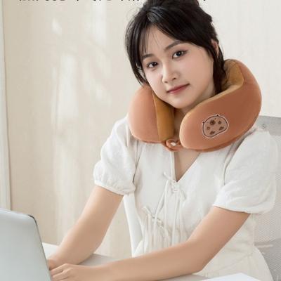 Cute Cartoon Capybara U-shaped Pillow Soft Travel Neck Support Pillow Eye Mask Pillow 2 In 1 Office Chair Cushions