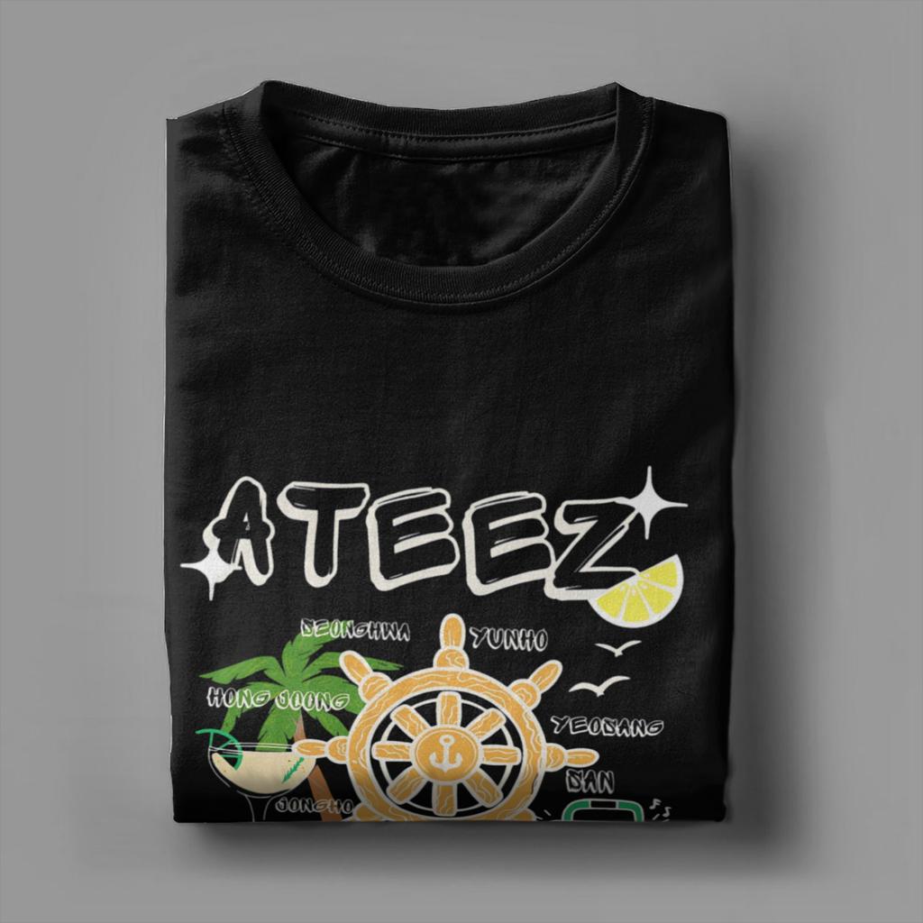 Graphic Printed Ateezed Lemon Drop 2025 Pop Music T Shirt for Men Women  100% Cotton Tee Shirt Short Sleeve Tops