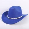 Popular European and American Fashion OL Style One-word Cowboy Hat Men's and Women's High-end Top Hat Jazz Hat Felt Hat