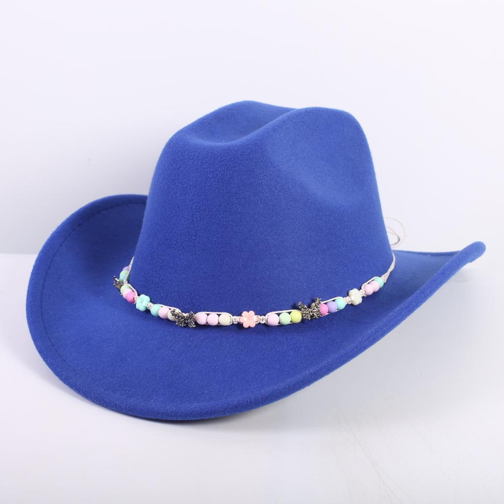Popular European and American Fashion OL Style One-word Cowboy Hat Men's and Women's High-end Top Hat Jazz Hat Felt Hat