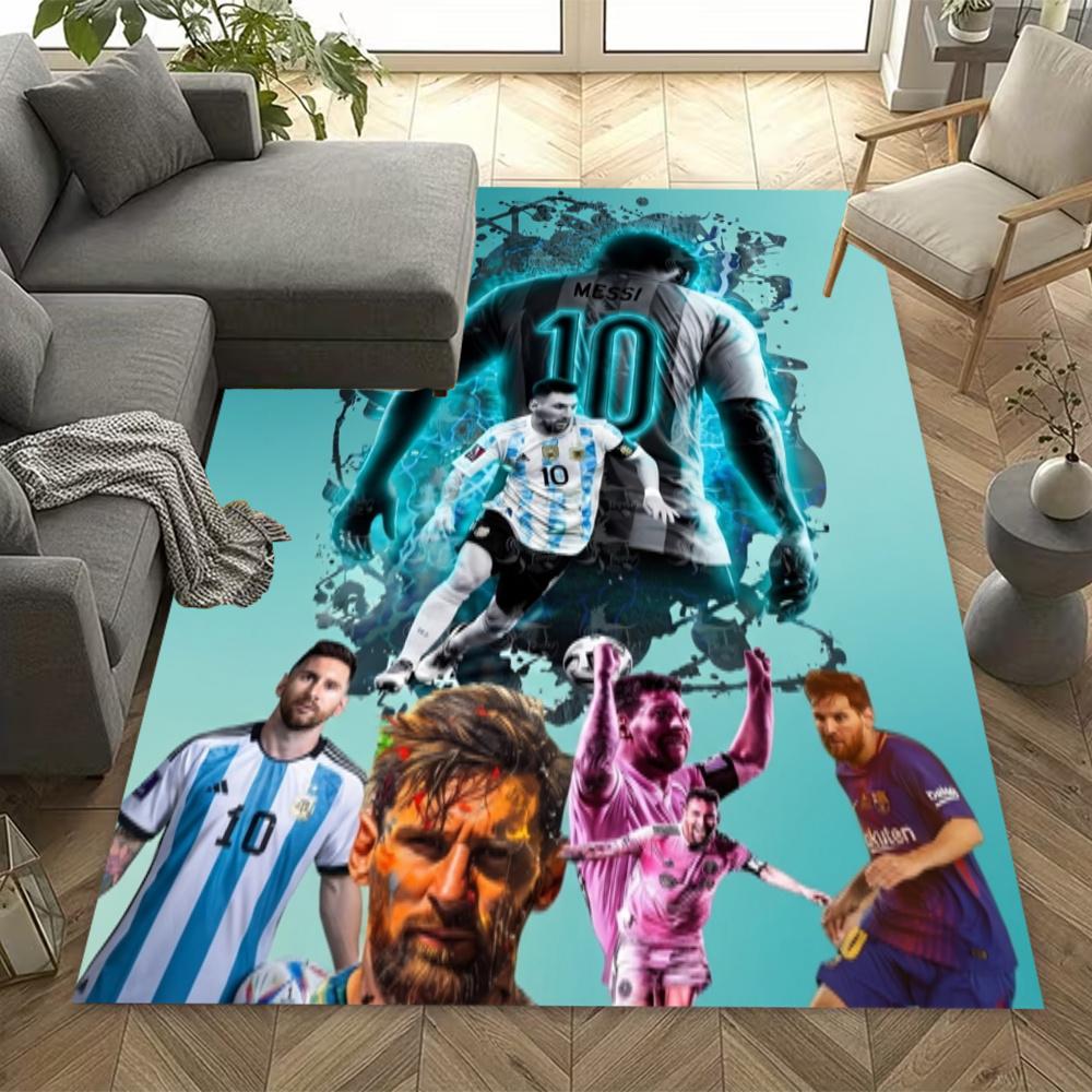 Lionel Messi Football Legend Area Rug Perfect For Entryway Hallway Bedrooms Study Room Antislip Carpet Office Home Decor Wedding Party Gift