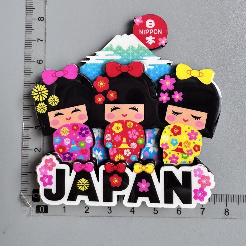 Japanese Refrigerator Sticker Tourist Souvenir Mount Fuji Cherry Blossom Rattan Thunder Door Lantern Fridge Magnets Gifts