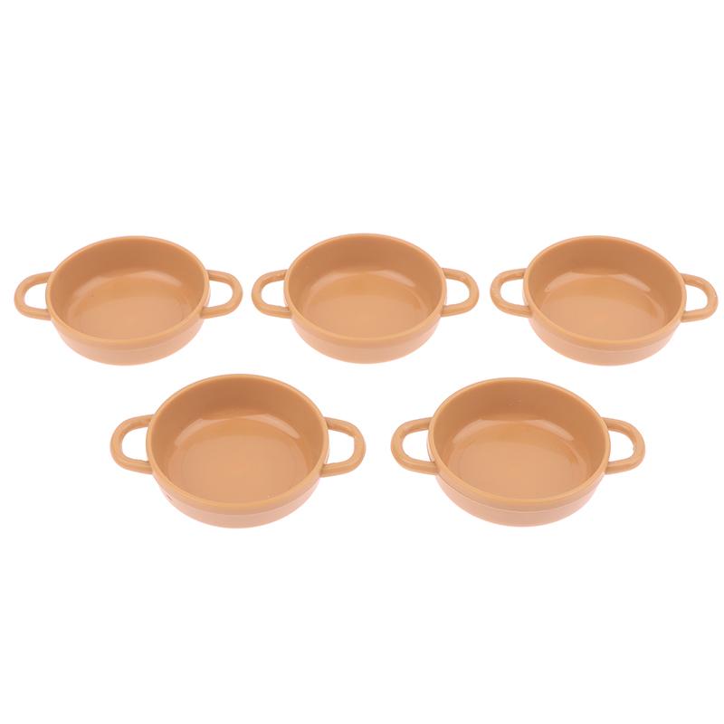 5Pcs 1/12 Dollhouse Simulation Soup Pot Model Dollhouse Miniature Kitchen Cookware Decoration Dolls House Accessories
