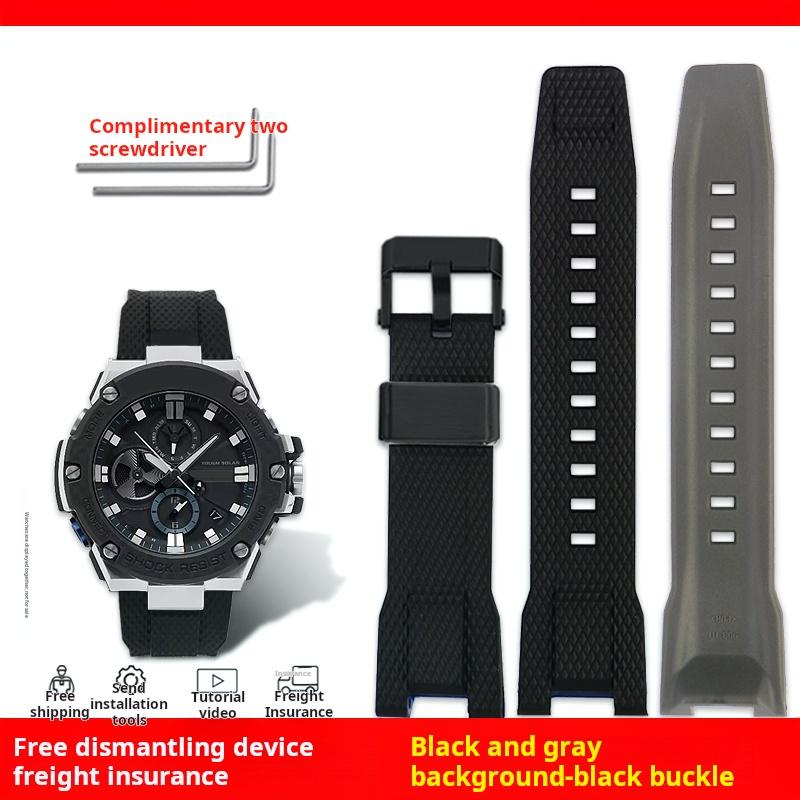

High quality Silicone Watch Strap for Casio G-Shock GST-W120L S130L S310 B100 GST-W100G Men Rubber Wristband watchband Bracelet 26mm