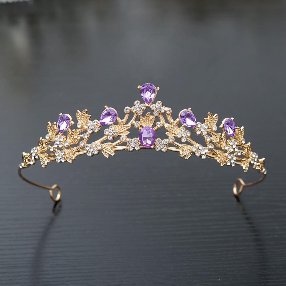 Exquisite Fashion Crystal Children Princess Crown Headpiece Girls Crown Birthday Hair Ornament Girls Stage Performance Headpiece