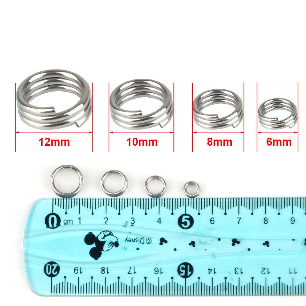 10/50pcs Stainless Steel Fishing Split Rings Flat Fishing Swivel Knot Lure Double Ring Fishing Split Rings Strong Accessories