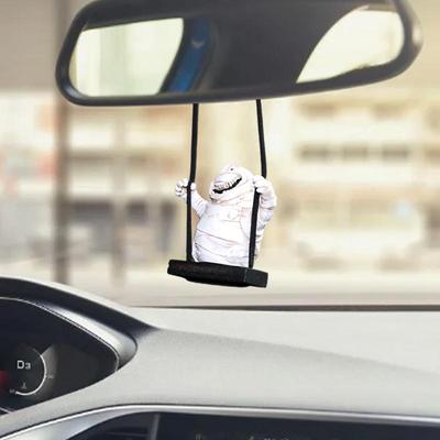 Ghost Rearview Charm Mummy On A Swing Automotive Rear View Pendant Doll Pendant For Girls Women Car Interior Accessories For