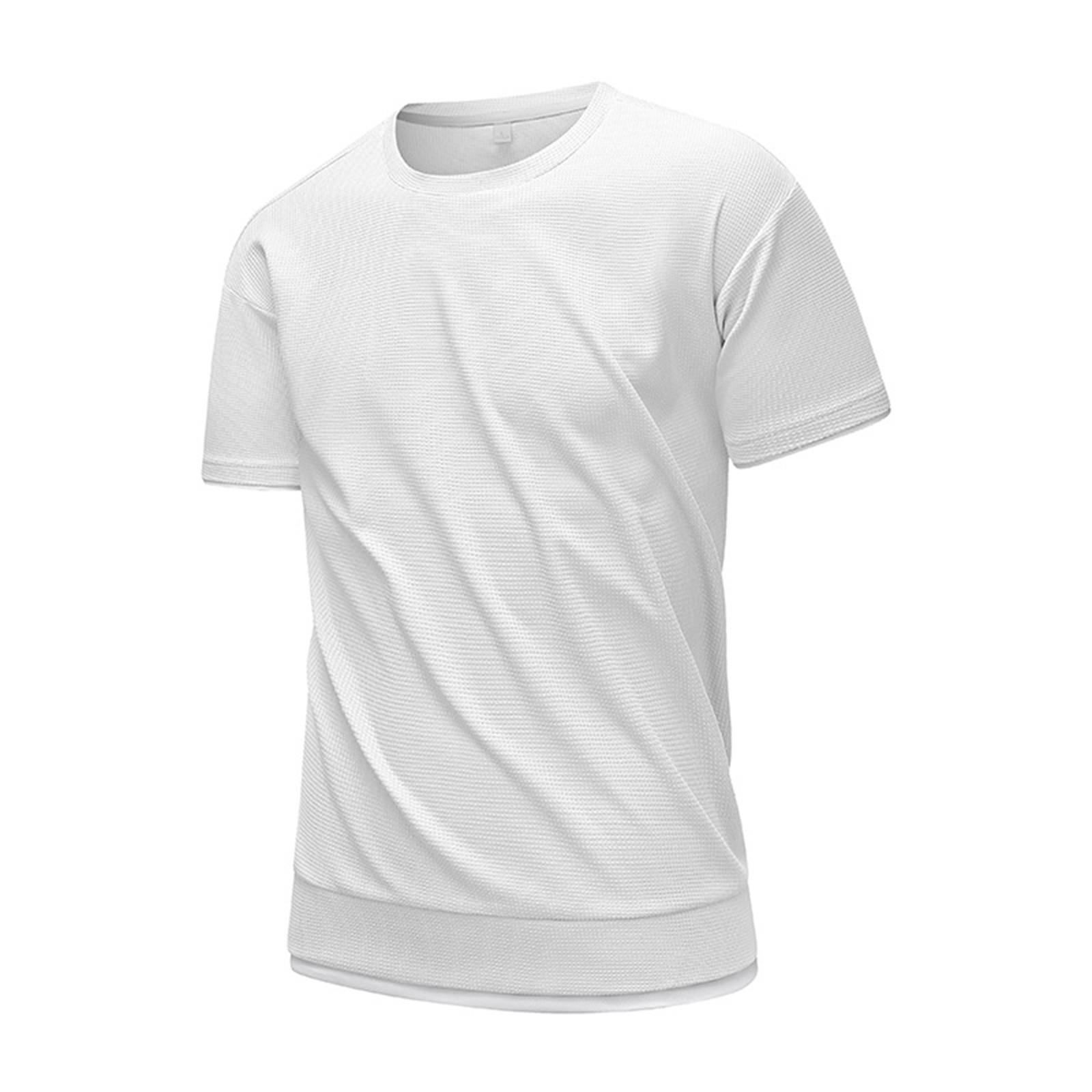 

Мужская летняя футболка с полукоротким рукавом, повседневный топ, имитация двойки XL белый