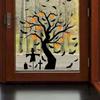 Bat Pumpkin Tree Window Sticker Waterproof Glass Sticker Creative Door Sticker  Home Decor