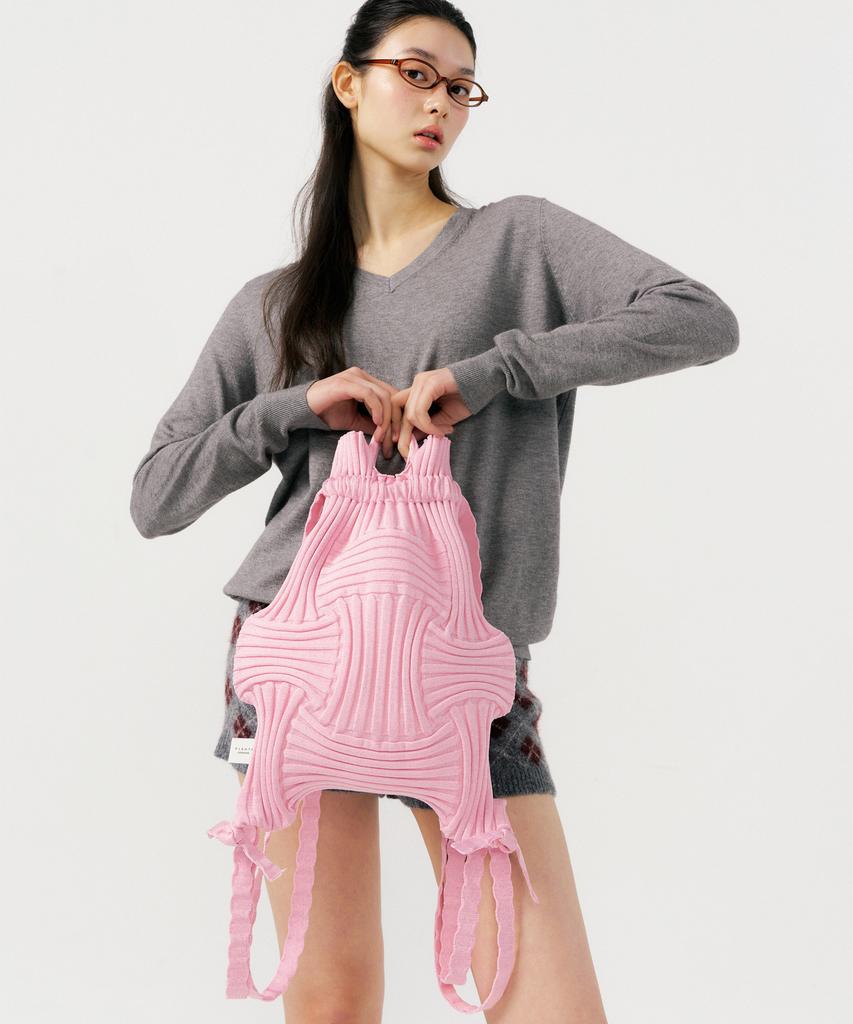 Pleatsmama New Bow Backpack Light Pink