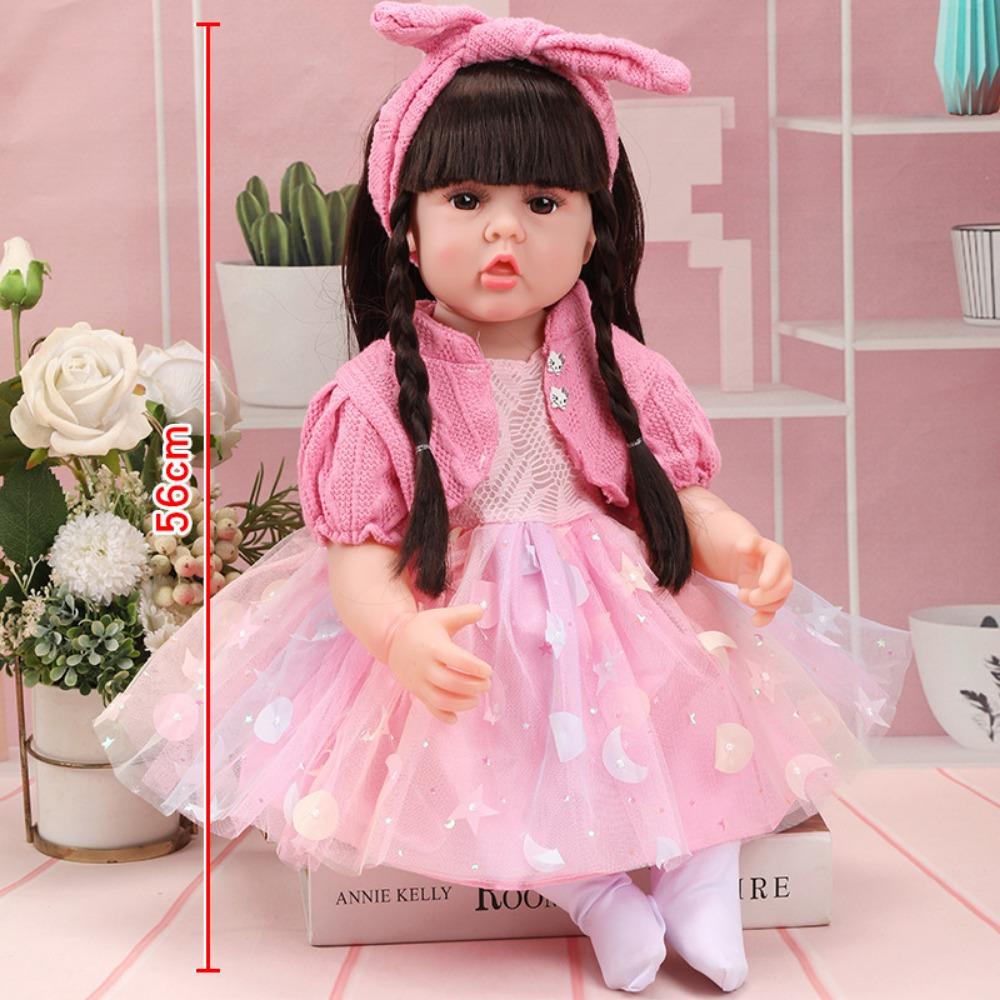 56Cm Reborn Simulation Barbie Gift Doll Baby Soft Gel Girl Toy Set Children's Doll