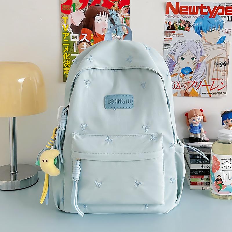 Japanese Ins High School Student Schoolbag Female, Junior High School Student College Backpack Solid Color College Student Simple Versatile Backpack