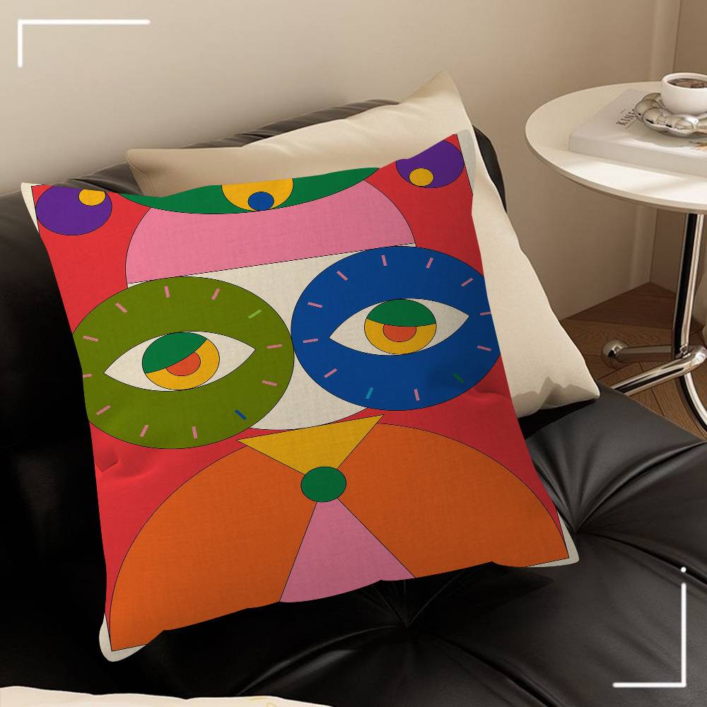 Colorful Geometric Painting Art Cushion Cover Pillowcase Upholstery Sofa Throw Pillow Home Decor Pillowcas