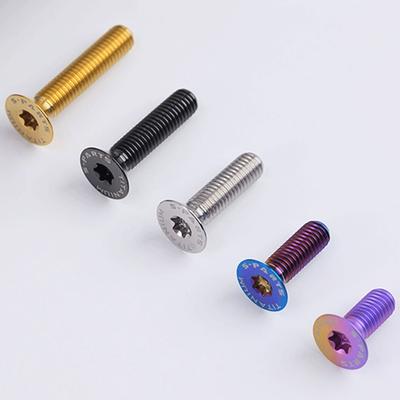 1 PC M8 P1.25mm 20 25 30 35 40 45 50 60mm GR5 Titanium Alloy Countersunk Screw Bolt Flat T40 Torx Head For Motorcycle Bike
