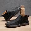 New Autumn Handmade Leather Men Boots Outdoor Design Sneakers Man Breathable Casual Leather Shoes Men Ankle Boots Fall Plus Size