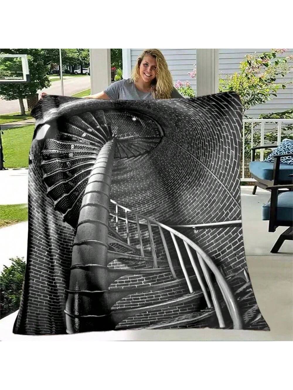 

Escher Visual Disorder Art Pattern Flannel Throw Blanket Soft Lightweight Warm Blanket Bedroom Couch Bed Decor Kids Adults Gift 75X95CM серый