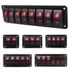 Universal Marine Boat 2/3/4/5/6/ 8 Group Rocker Switch Panel 5-pin Switches for 12V/24V Cars Trailers Red Green Indicator Light