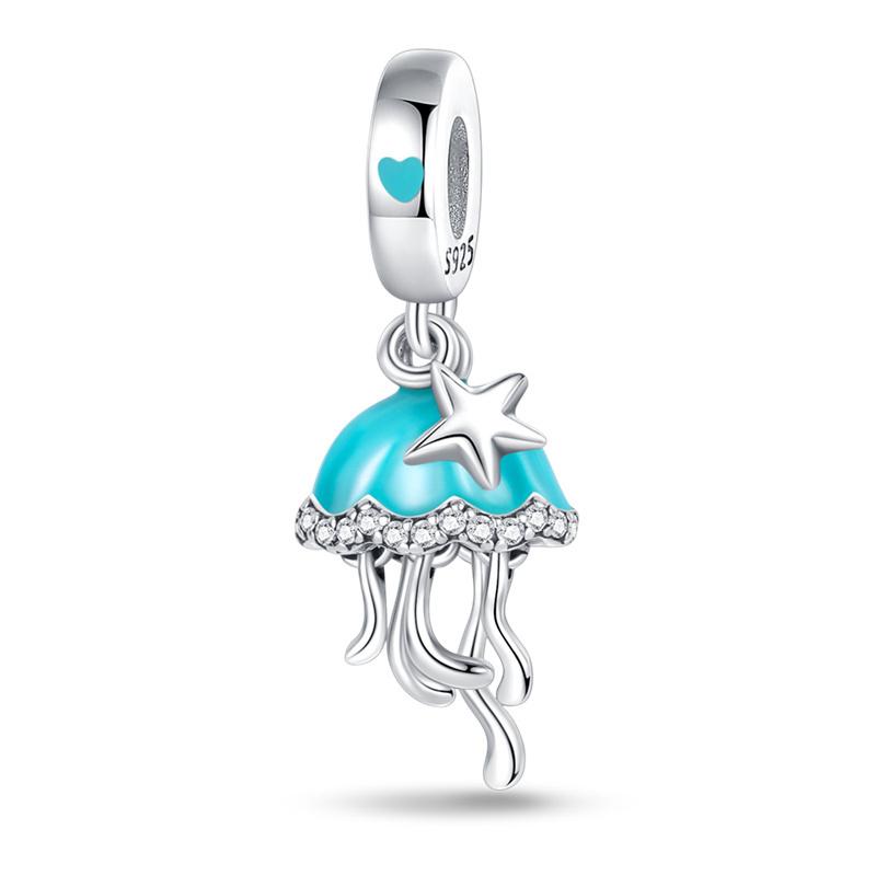 925 Silver Ocean Series Turtle Crab Charm Beads for 3mm Bracelet DIY Jewelry Making 100% Authentic