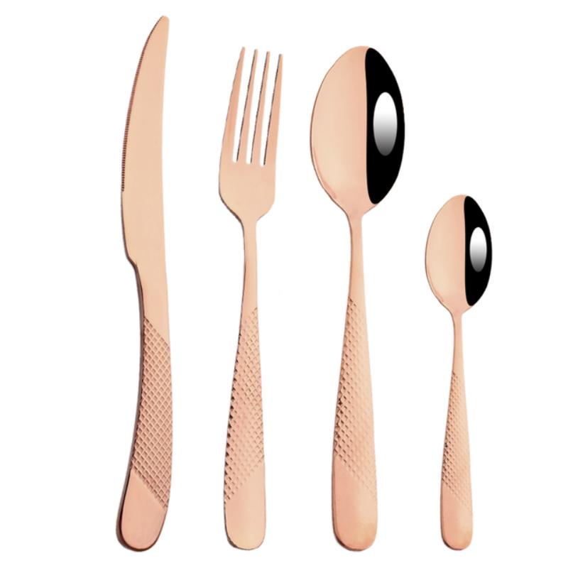 4Pcs Colorful Stainless Steel Dinnerware Cutlery Set Dinner Tableware Set Luxury Flatware Fork Knife Spoon For Wedding