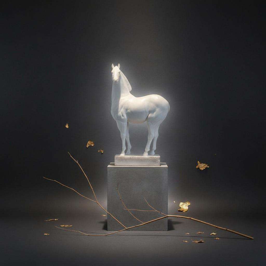 Horse Statue Auspicious Gift Modern Resin Decor for Office Desk