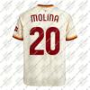 26-27 Męska Dziecięca Chłopcy Włochy Dorosły Mężczyzna Molina #20 Oddychająca Koszulka Piłkarska Wyjazdowa Sport AS R-Roma Szybkoschnąca Góra Koszulka