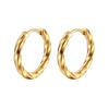 Korean Style Stainless Steel Möbius Earrings - Trendy Cone & Round Ear Cuffs for Men and Women
