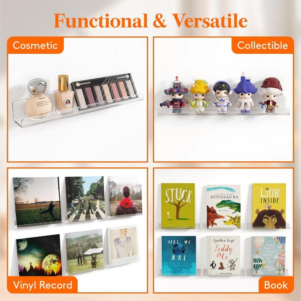 Acryl Album Platenhouder Display 4"/12"/15" Tijdschriftenrek Vinyl Platen Planken Wandmontage Boek