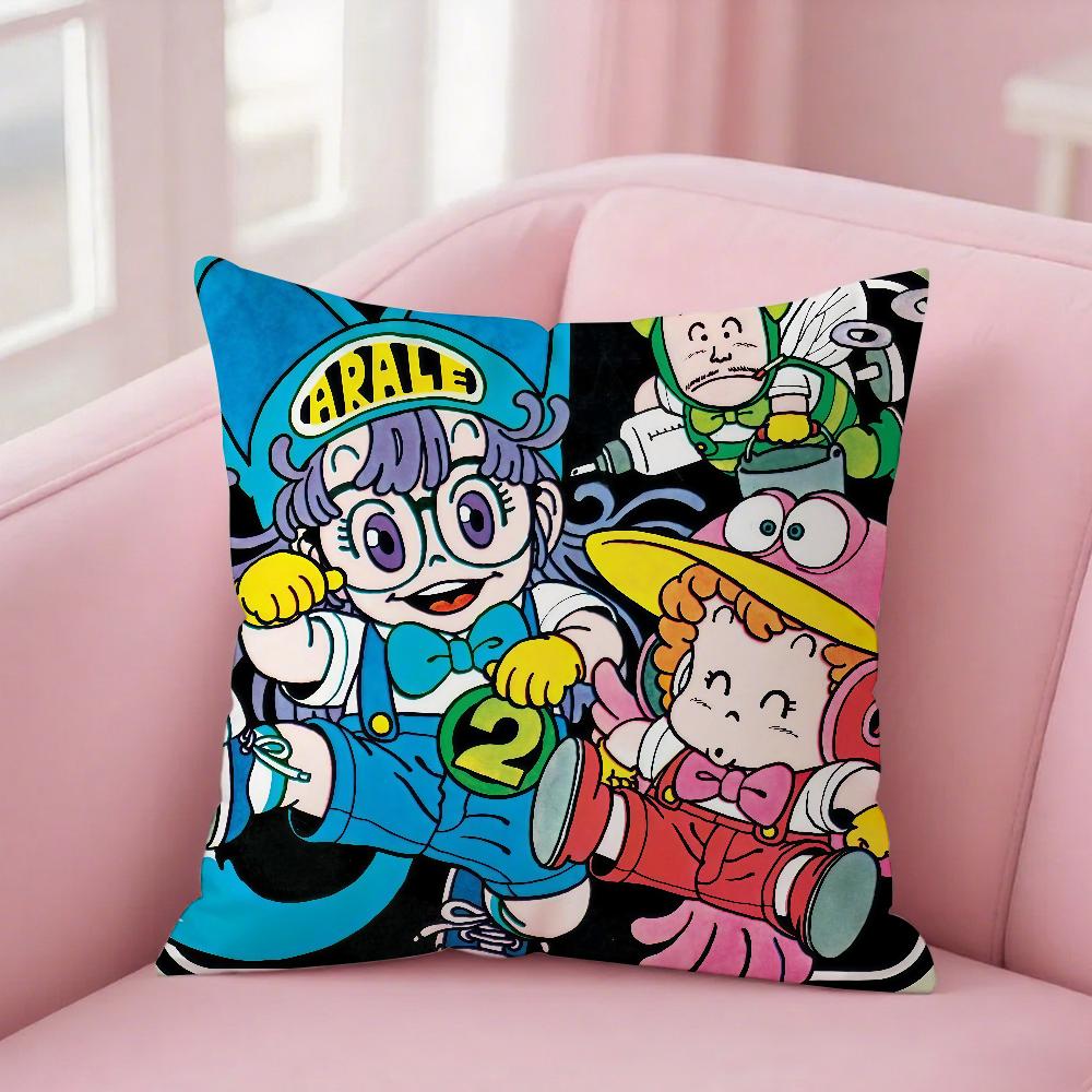 Cartoon D-Dr. Slump Pillow Case Square Double-Sided Printing Sofa Cushion Cover Bedroom Bedside Pillowcover