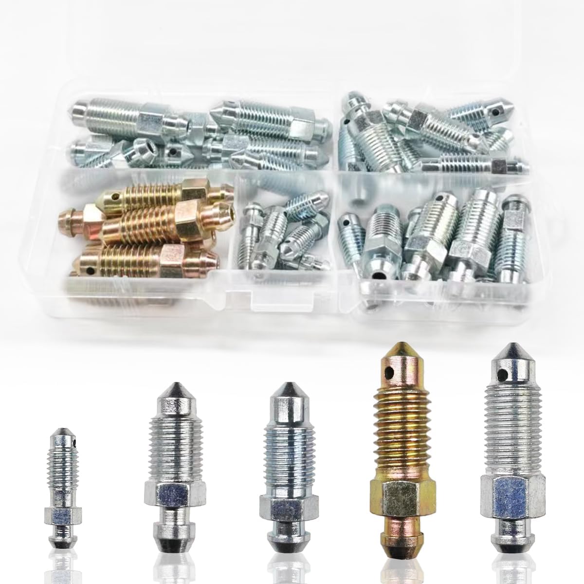 Набор из 36 штук винтов для прокачки тормозов, SAE и метрический набор винтов клапана прокачки цилиндра, аксессуары для тормозного суппорта автомобиля, замена H9406-6, H9402-6,