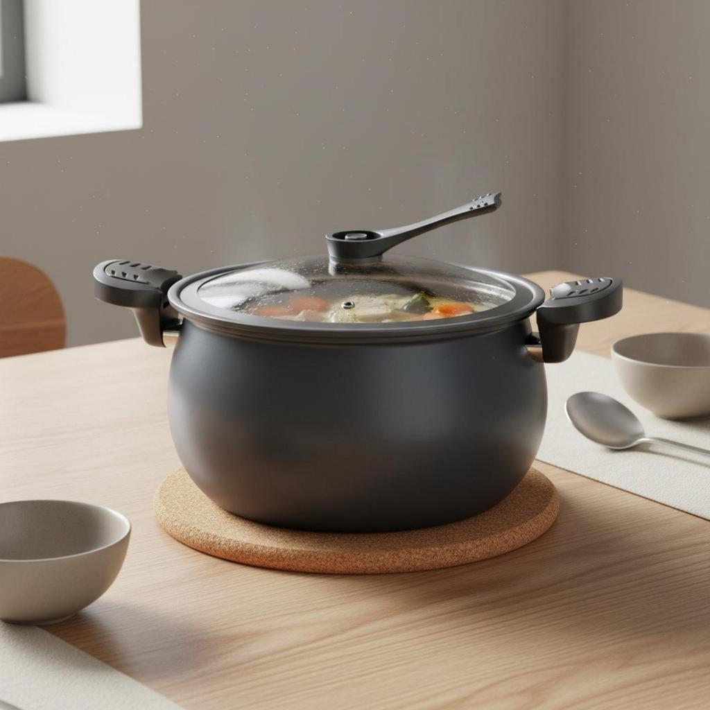 Micro Pressure Cooker Induction and Gas Compatible Multi Function Stew Pot