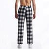 Men's Casual Pants Summer Autumn Checkered Print Pants Loose Fit Elastic Waistband with Drawstring Stylish and Comfortable
