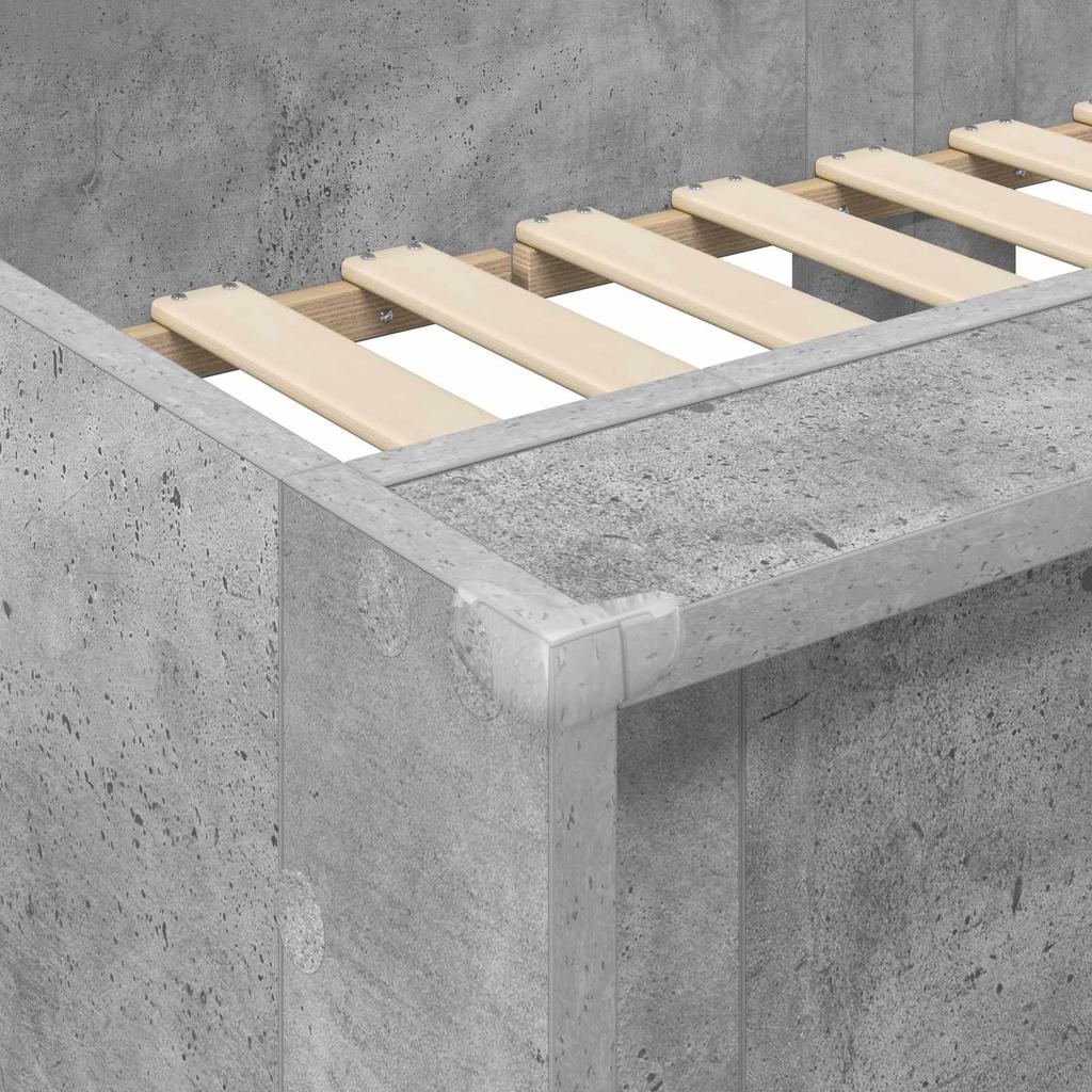Kids Bunk Bed Concrete Grey 80 x 200 cm Engineered Wood