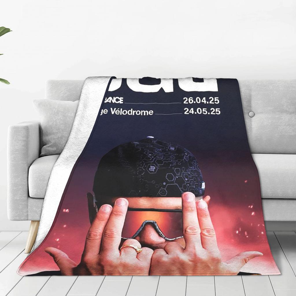 Flannel Throw Blanket JuL C'est Pas Des Lols French Rapper Warm Plush Blankets Soft Bedding for Bed Living room Home Travel Sofa