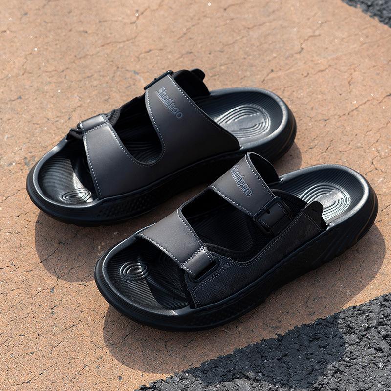 

Мужская обувь лето уличные тапочки 2025 новый дышащий пляж толстая подошва крутые тапочки мужские шлепанцы тренд легкая подошва 44