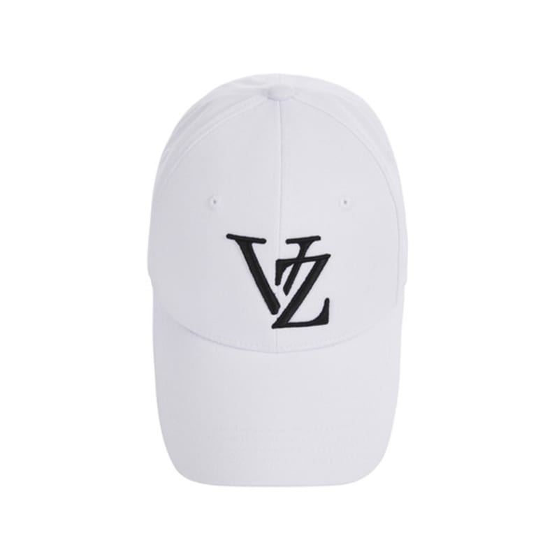 VARZAR Monogram Big Logo Overfit Buckle Cap White