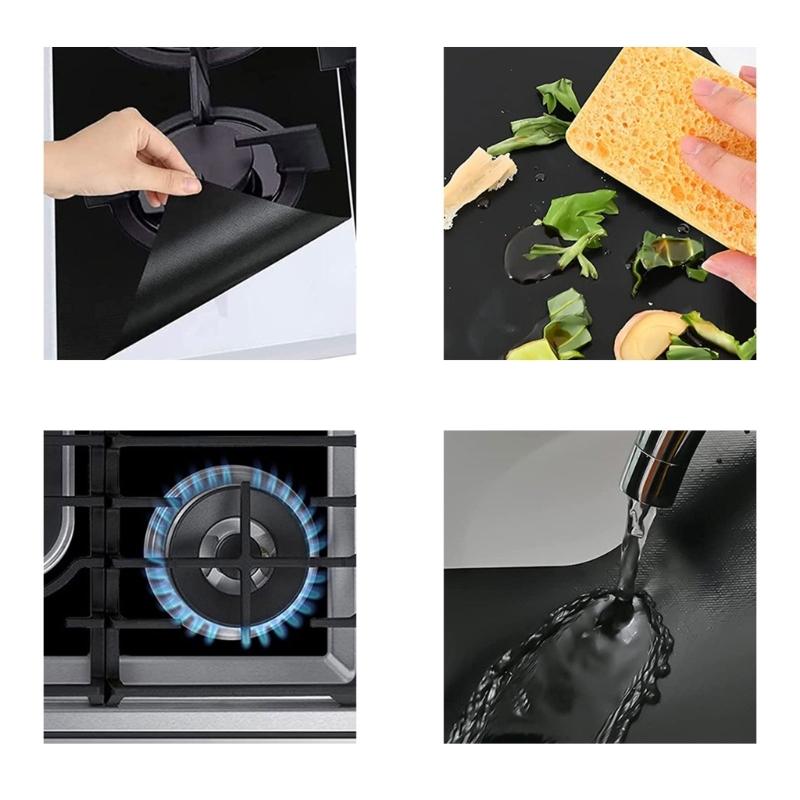 Pokrowce na kuchenkę wielokrotnego użytku Odporne na ciepło Nieprzywierające wkładki na kuchenkę Pokrowce na palniki kuchenki Ochraniacz na kuchenkę do palników gazowych