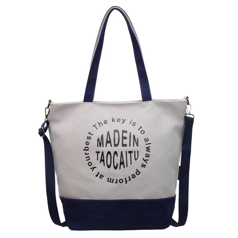 

One-shoulder literary alphabet women s bag casual large-capacity new portable tote bag светло-серый
