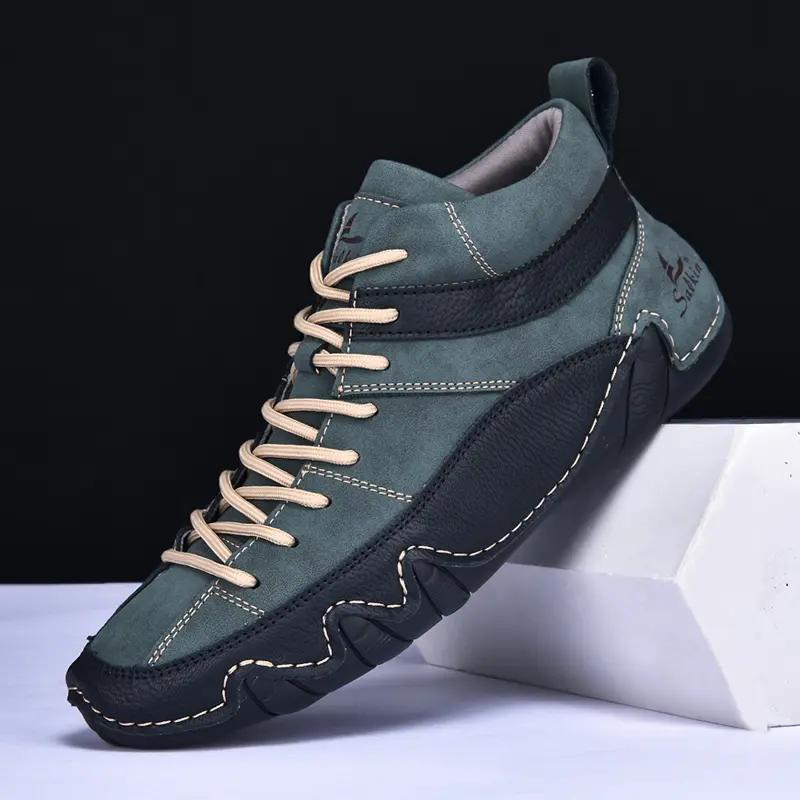 Fashion Leather Casual Shoes Sneakers for Men Fashion Outdoor Walking Loafers Shoes Comfortable Footwear Luxury Man Boots 2025 Size 48
